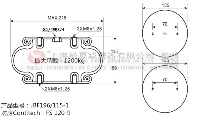 JBF196/115-1橡膠<a href='http://www.023ph.com/' target='_blank'><u>空氣彈簧</u></a>