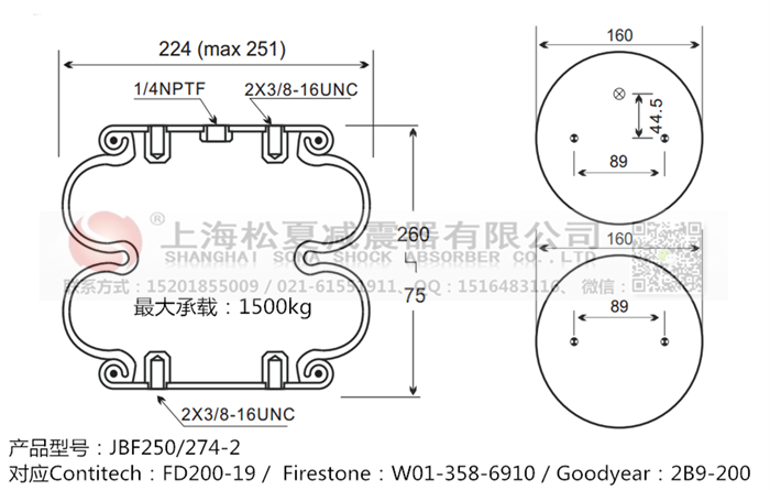 JBF250/274-2橡膠<a href='http://www.023ph.com/' target='_blank'><u>空氣彈簧</u></a>
