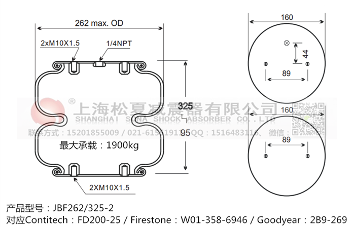 JBF262/325-2橡膠<a href='http://www.023ph.com/' target='_blank'><u>空氣彈簧</u></a>